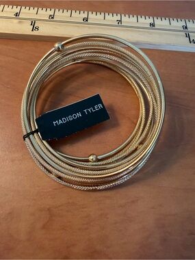 Madison Tyler 11 Gold-Tone Multi-Texture Stackable Bangle Bracelet Set